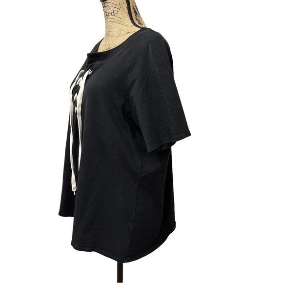 1.4.3 Story Black Lace Up Tunic Top Oversized Fit Size Medium - Picture 4 of 7
